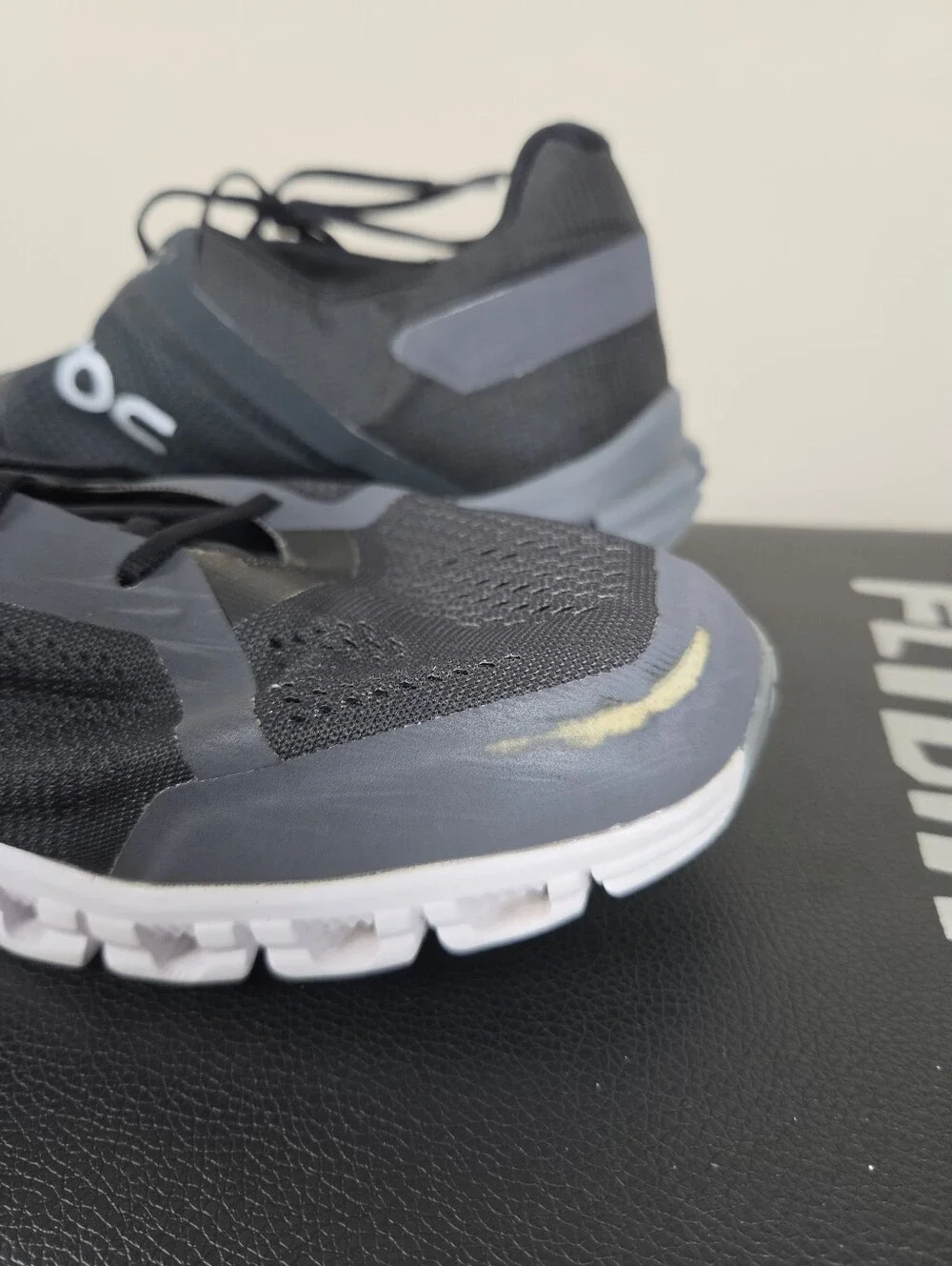 On Cloudflow Men's Running Shoes Size 12.5 Black Asphalt CloudTec Sneakers